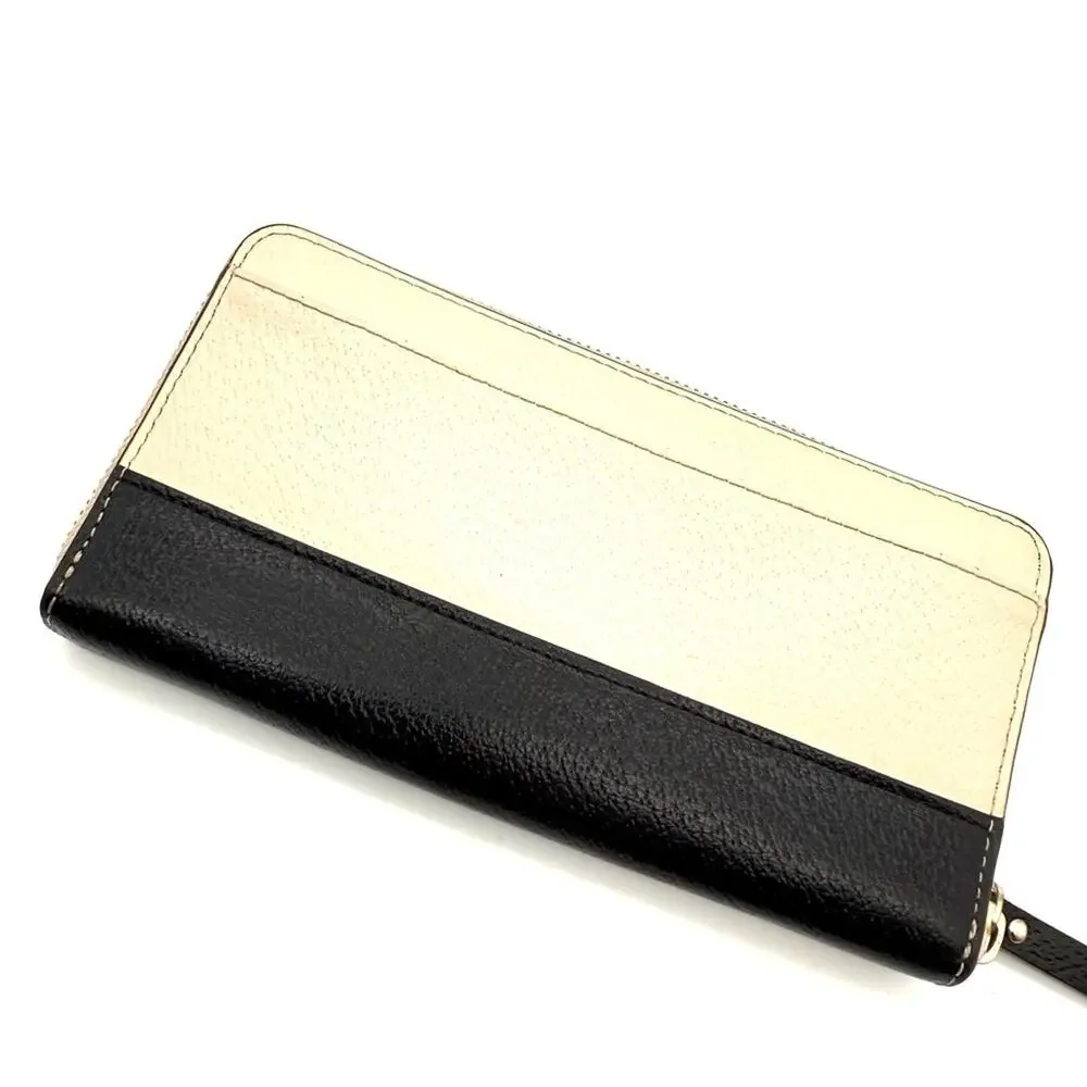 Kate Spade Neda Wellesley Two Tone Pebble/Black Zip Wallet WLRU2547